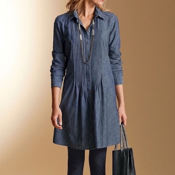 J. Jill Denim Dress Chambray Style - Picture 2 of 4